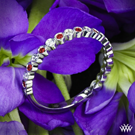 Valoria Jazz Bezel Diamond and Ruby Ring