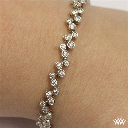 Full-Bezel Scattered Diamond Tennis Bracelet