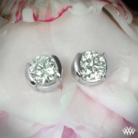 Half-Bezel Diamond Earrings