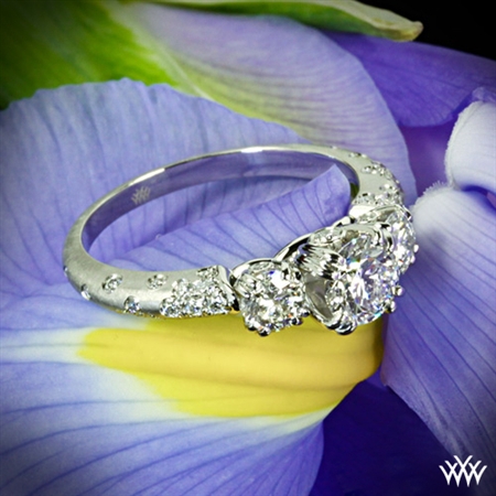 Champagne Petite 3 Stone Engagement Ring