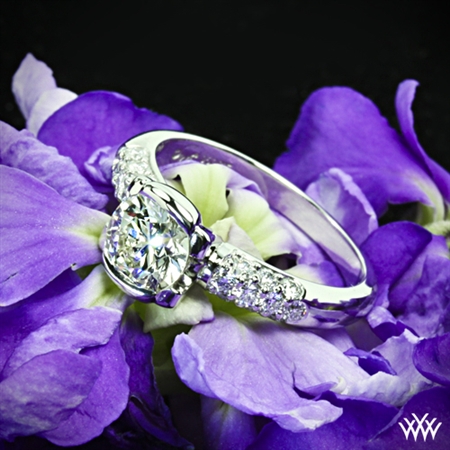 Symphony Half-Bezel Pave Diamond Engagement Ring