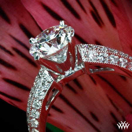 'Three Row Pave' Diamond Engagement Ring
