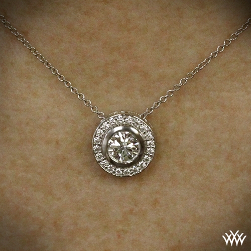 Diamond halo pendants shop