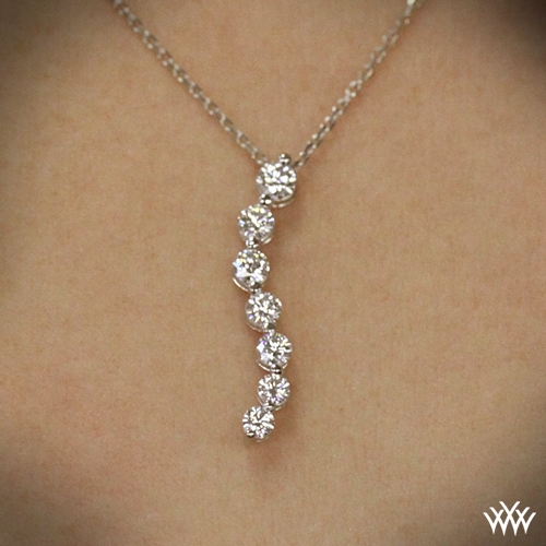 Details about   1/3 Ct 3 Stone D VVS1 Diamond Swirl Twisted Journey Pendant 14k White Gold Over 