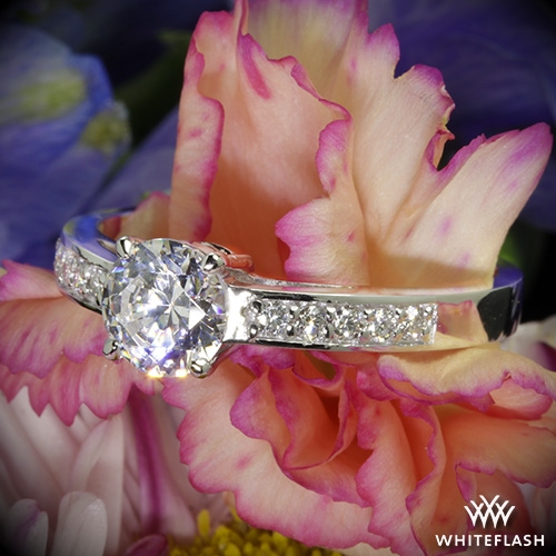 Rounded Open Cathedral Diamond Engagement Ring 625