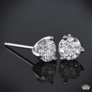 3 Prong Diamond Earrings