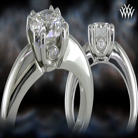 U-Prong Domed Shank Diamond Solitaire by WF