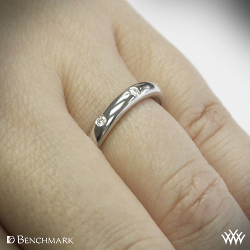 Wedding band shop with scattered diamonds
