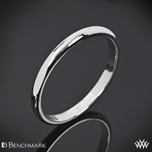 14K White Gold 2mm Half Round Wedding Ring Band 14K White Gold 2mm Half Round Wedding Ring Band