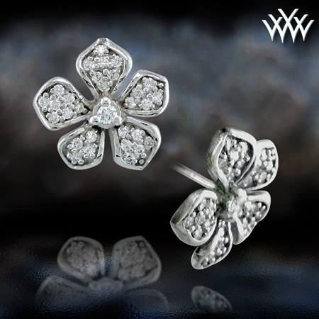 'Five Leaf Flower' Diamond Earrings