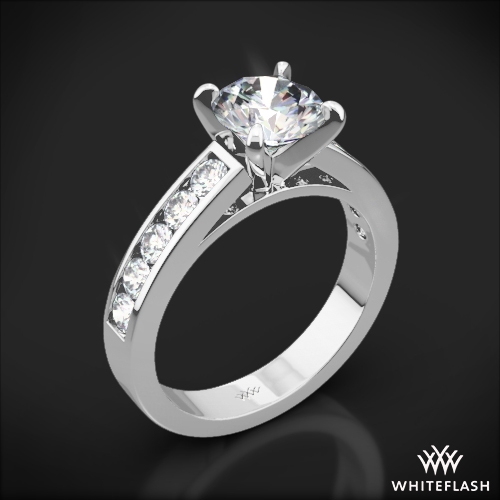 Cathedral Channel-Set Diamond Engagement Ring