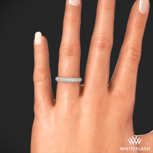 Rounded Pave Matching Diamond Wedding Band 460 Rounded Pave Matching Diamond Wedding Band 7