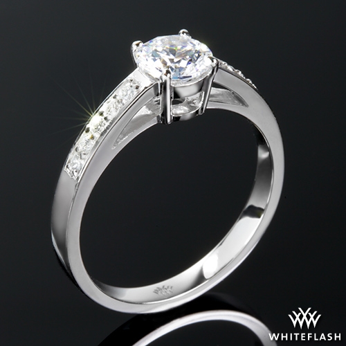 Rounded Open Cathedral Diamond Engagement Ring 626