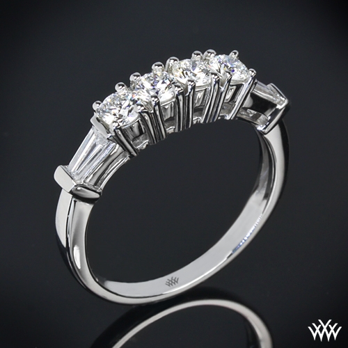 Dual Stone Baguette And Round Diamond Wedding Band 762 Style Photo Real