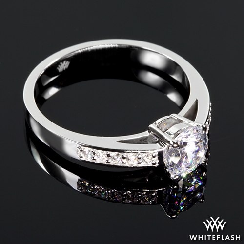 Rounded Open Cathedral Diamond Engagement Ring 626