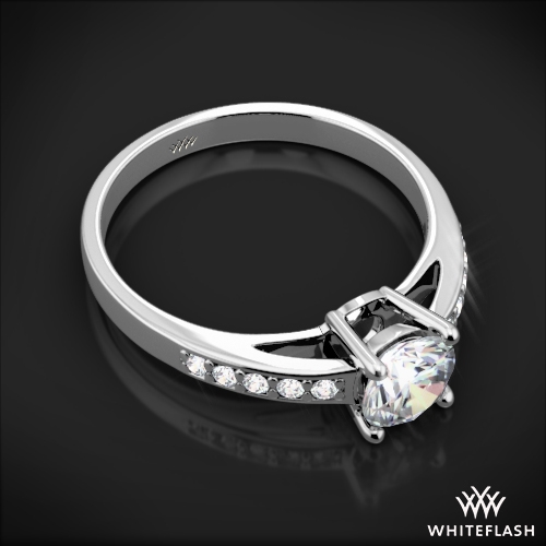 Rounded Open Cathedral Diamond Engagement Ring 626