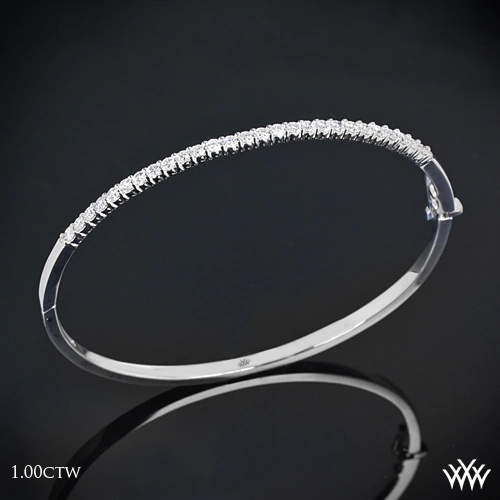 Shared-Prong Diamond Bangle