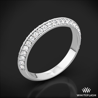 Knife-Edge Pave Diamond Wedding Ring