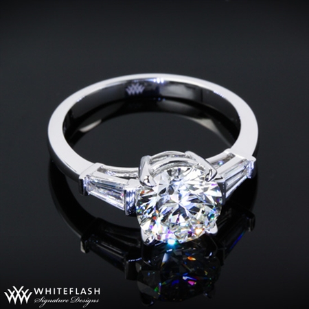 Diamond Engagement Ring with Baguettes and Basket head