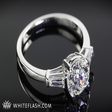 Diamond Engagement Ring with Baguettes and Basket head