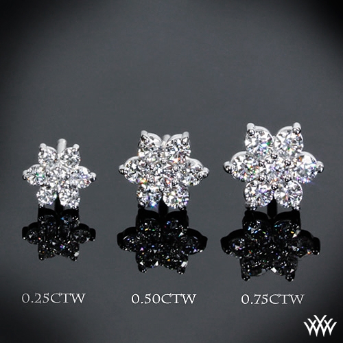 Flower Cer Diamond Earrings Ready Set To Go 874 Back View