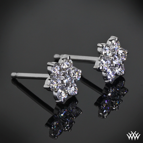 Flower Cer Diamond Earrings Ready Set To Go 874 Style Photo Real Zoomed View
