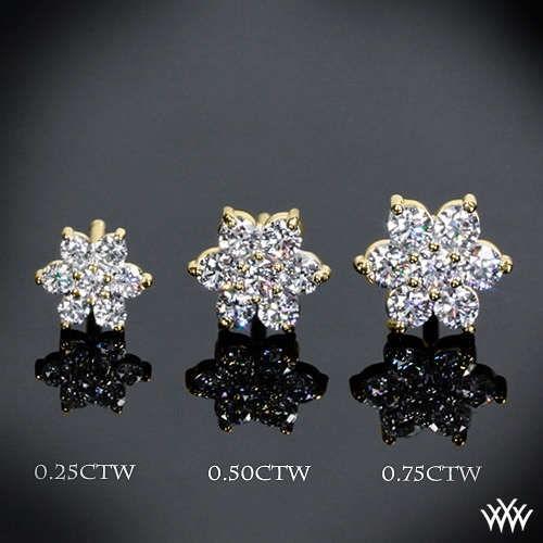 Flower Cer Diamond Earrings Ready Set To Go 1050 Back View