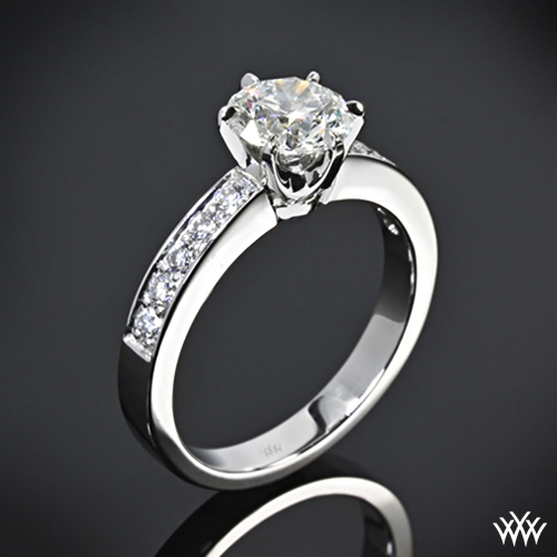 Clic Bead Set Diamond Engagement Ring 1006 Clic Bead Set Diamond Engagement Ring 7 Real Photo