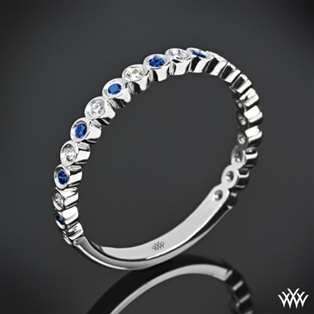 Valoria Jazz Bezel Diamond and Sapphire Ring