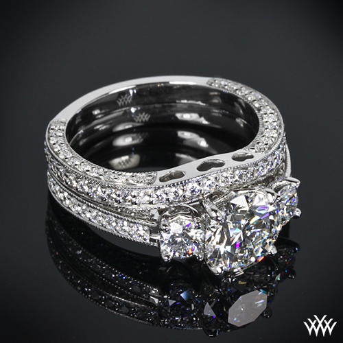 3 Stone "Coeur de Clara Ashley" Diamond Wedding Set 1508