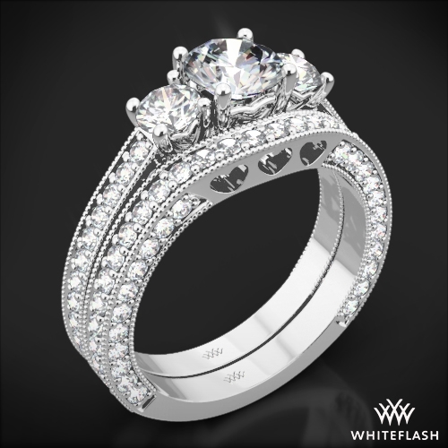 3 Stone Coeur De Clara Ashley Diamond Wedding Set 1509 3 Stone
