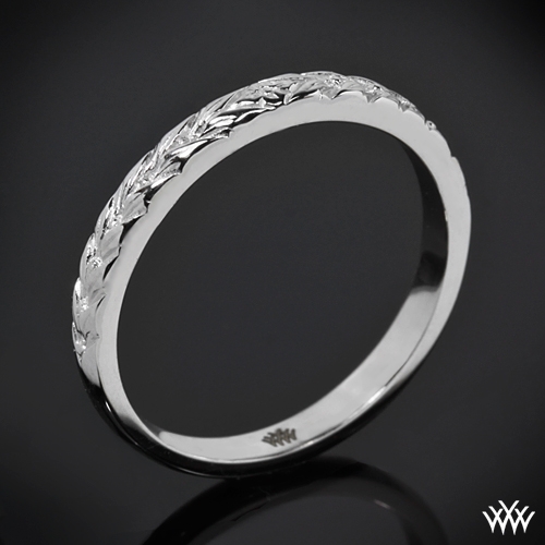 Engraved Cathedral Wedding Band 1461 Style Photo Real