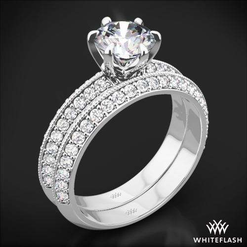 "KnifeEdge Pave" Diamond Wedding Set 1503