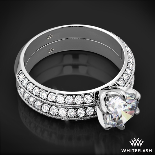 "KnifeEdge Pave" Diamond Wedding Set 1503