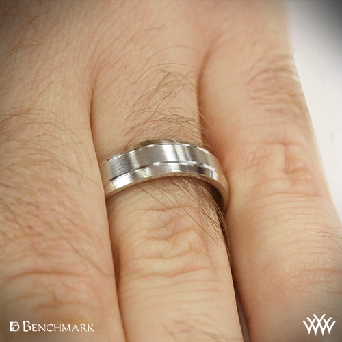 Carved Satin 6mm Men's Wedding Band Whiteflash 1570