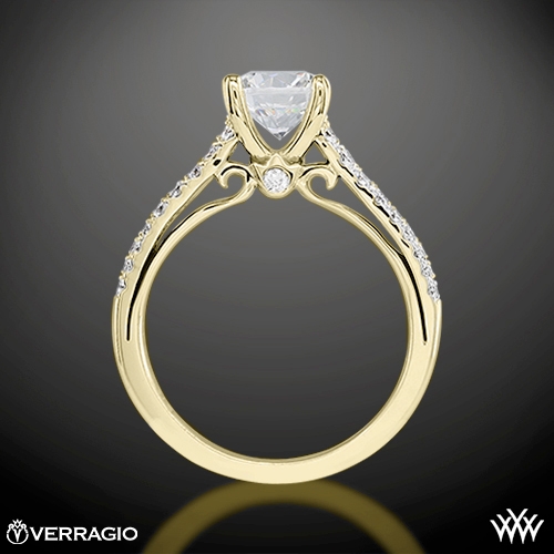 Verragio Double Pave Diamond Engagement Ring 1942 Ring Side View