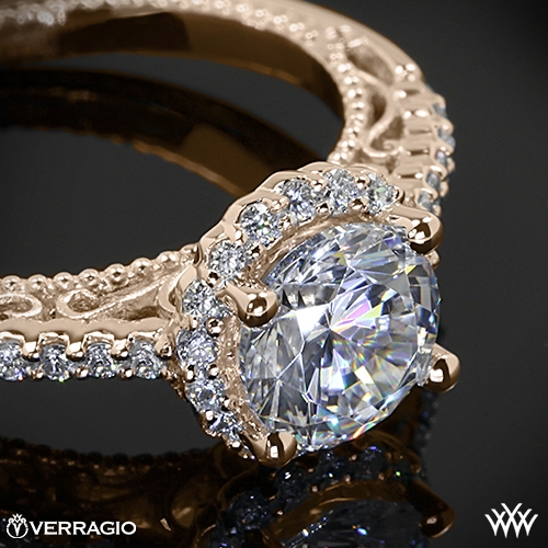 Verragio Beaded Shared-Prong Halo Diamond Engagement Ring | 2017