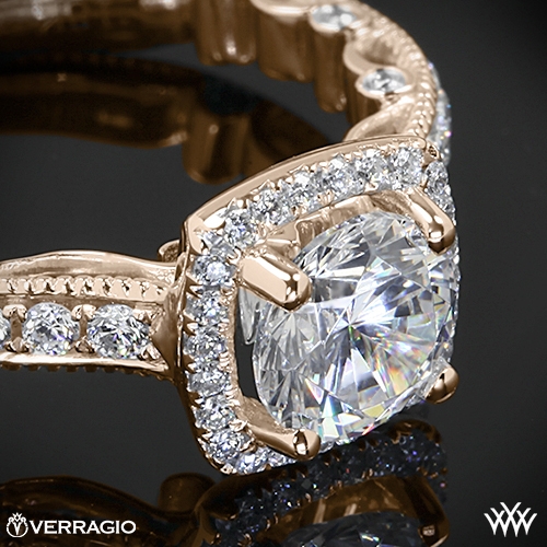 Verragio Beaded Cushion 4 Prong Halo Diamond Engagement Ring | 2021