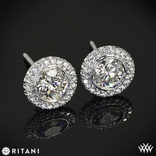 Ritani 5RZ3700 Bella Vita Halo Diamond Earrings