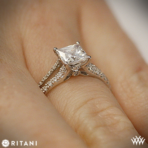 Ritani Classic Split Shank Diamond Engagement Ring for Princess Cut Diamonds 2241