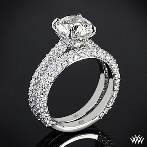 Elena Rounded Pave Diamond Wedding Set 2393 Style Photo Real