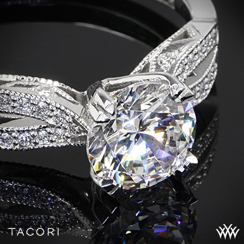 18k White Gold Tacori 2573SM Split Shank Diamond Engagement Ring