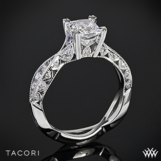 Tacori 2578PR Classic Crescent Twist Diamond Engagement Ring for Princess