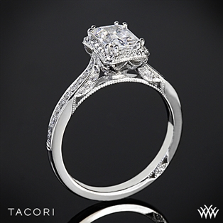 Tacori 2620ECSM Dantela Crown Diamond Engagement Ring for Emerald