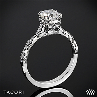 Tacori 57-2CU Sculpted Crescent Diamond Engagement Ring for Cushion
