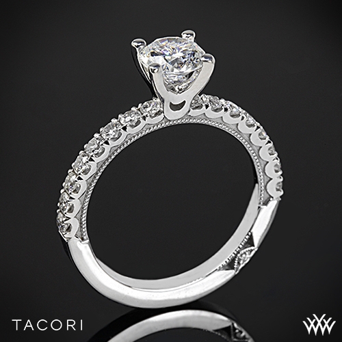 Tacori 332 RD Clean Crescent Half Eternity Diamond Engagement Ring 2663