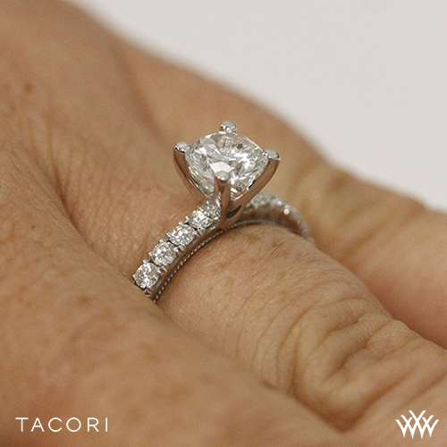 Tacori 332 RD Clean Crescent Half Eternity Diamond Engagement Ring 2663