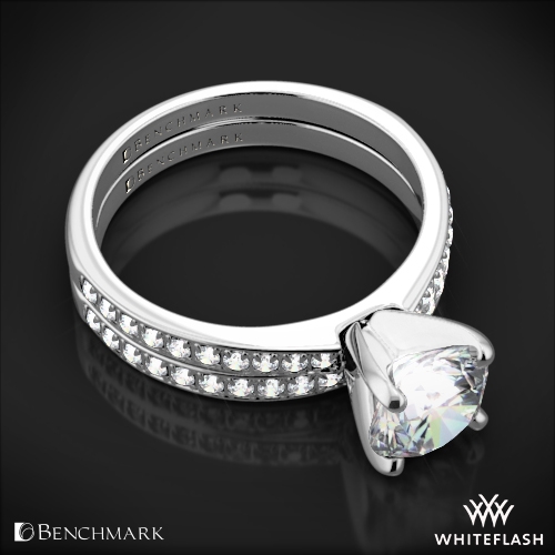 Benchmark LCP1 Small Pave Diamond Wedding Set - W | 2812