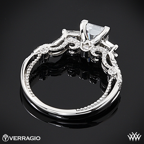 Verragio INS 7074P Beaded Braid Princess 3 Stone Engagement Ring | 2871
