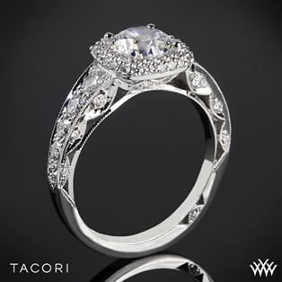 Tacori HT2516CU Blooming Beauties Cushion Double Bloom Diamond Engagement Ring